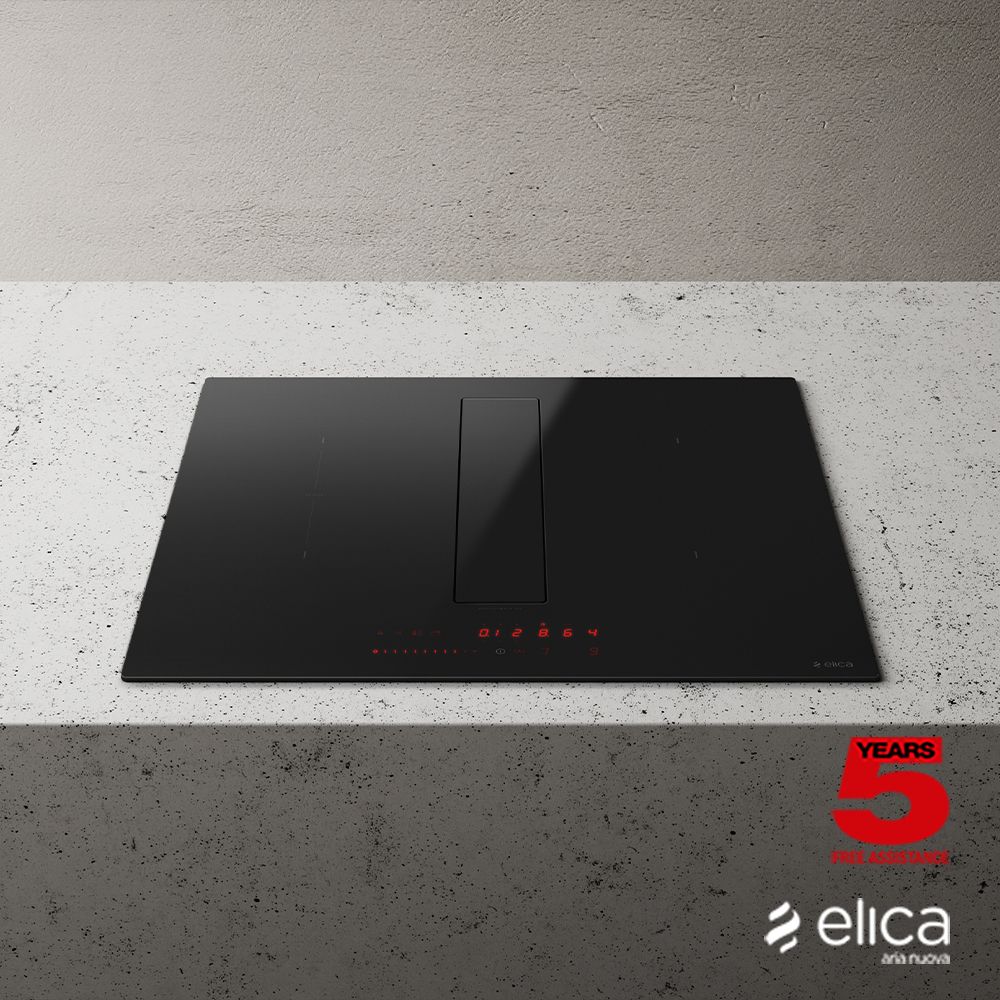 Elica Nikola Tesla 60CM Aspirating Venting Hob Black | NIKOFIT60RECOUTPACK