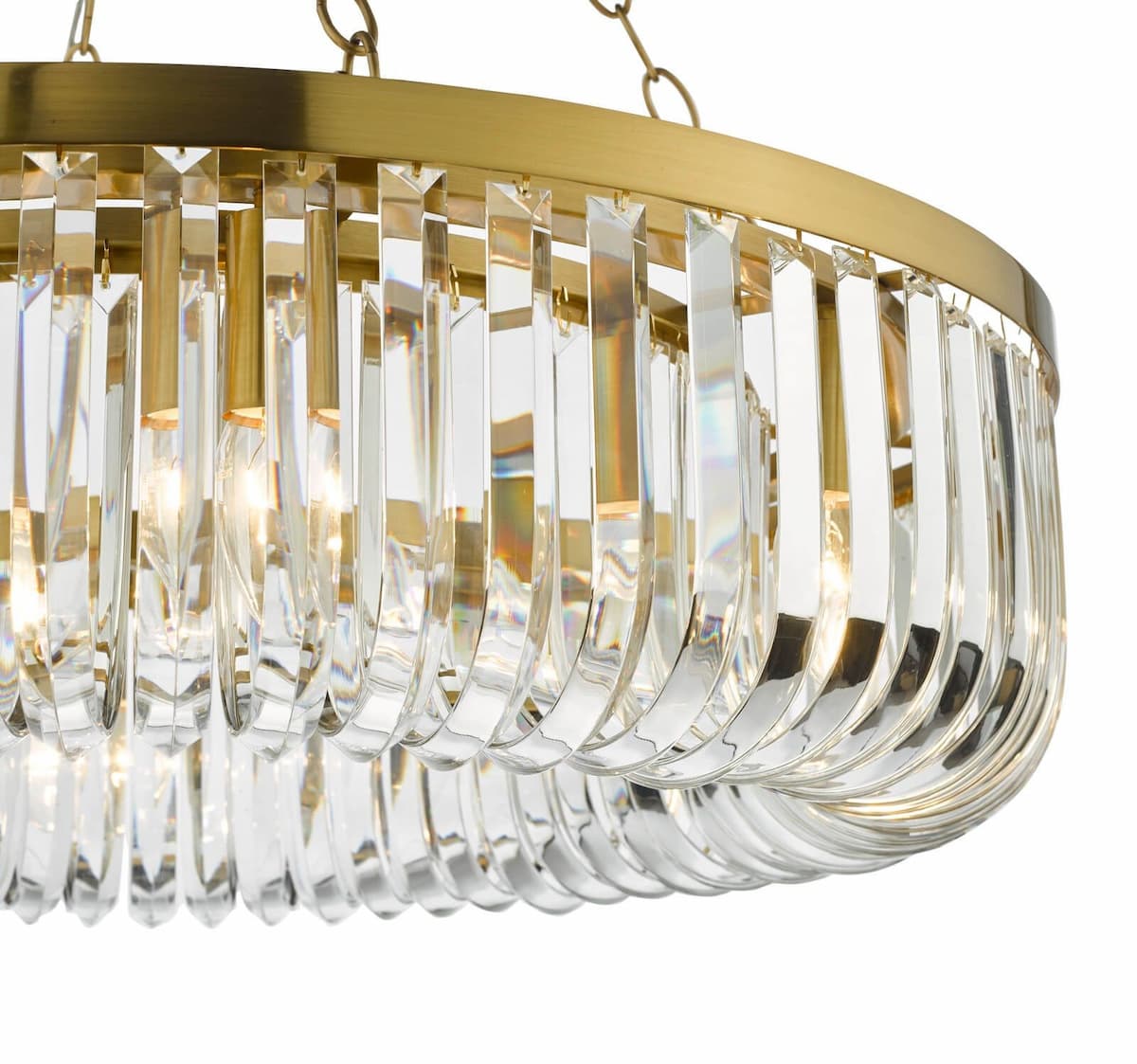 Sigourney 8 Light Pendant Satin Gold and Crystal-SIG0835