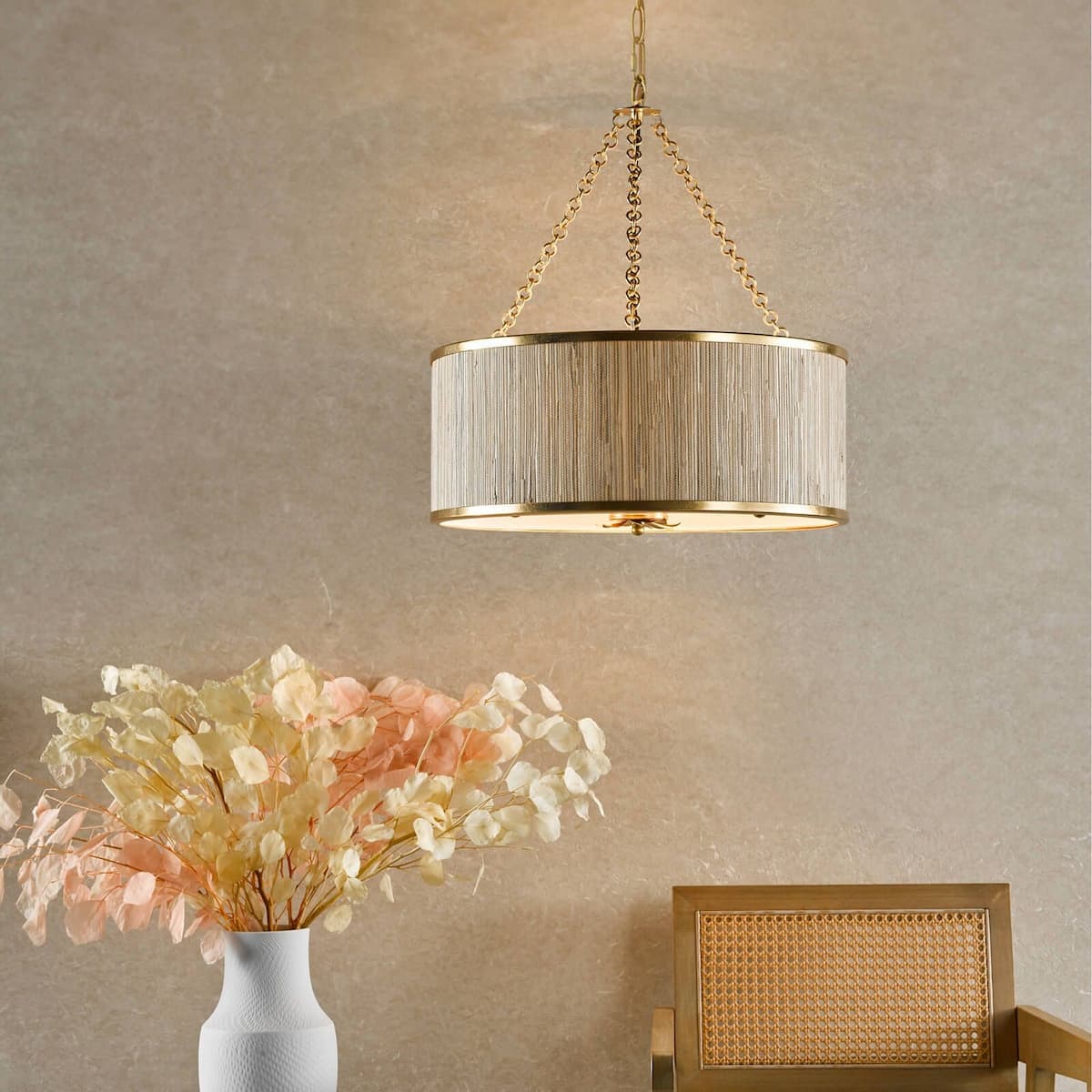 Dar Fenella 5 Light Pendant Gold Leaf-FEN0534