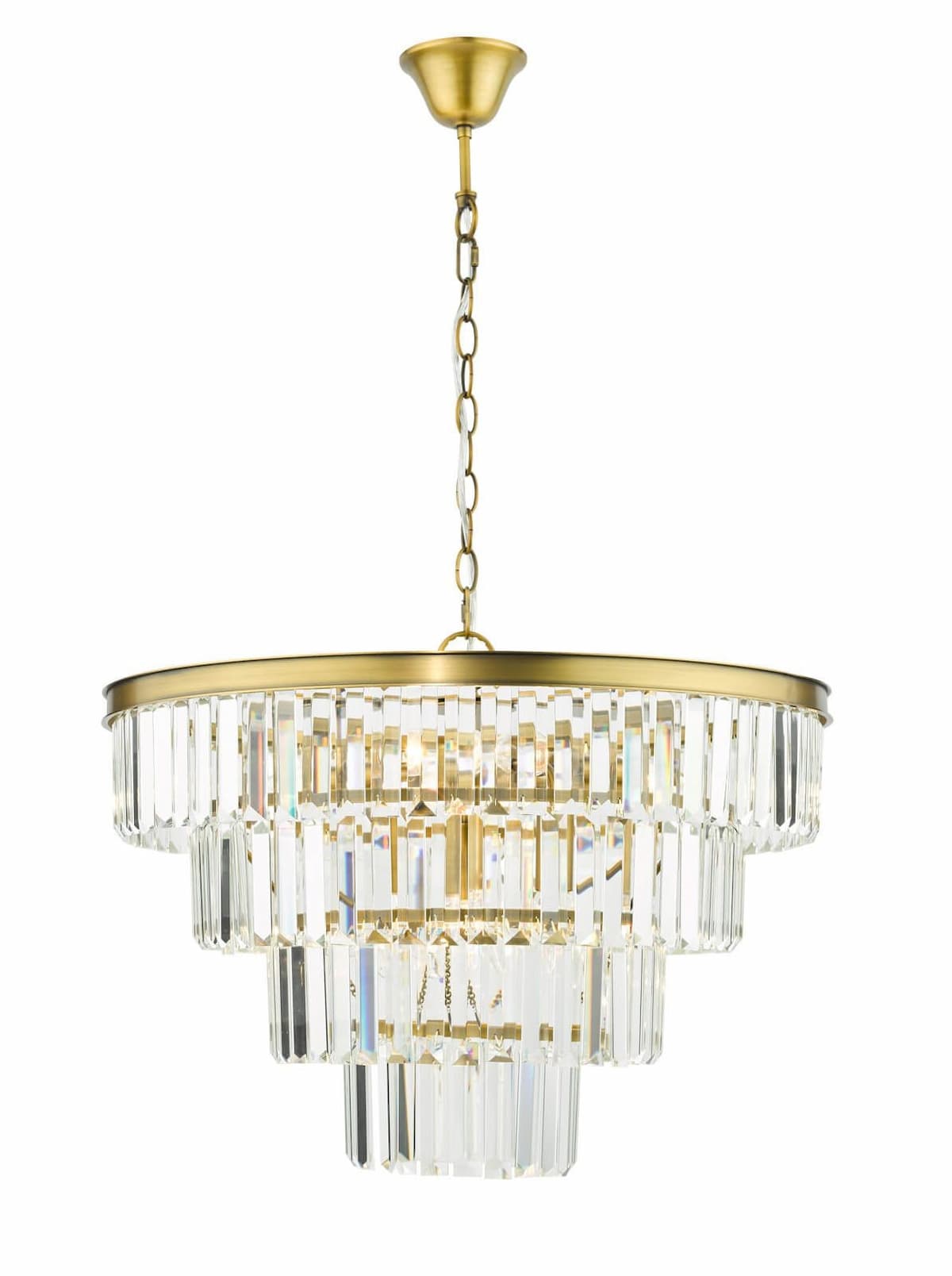 Rhapsody 6 Light Chandelier Crystal and Natural Brass-RHA0633