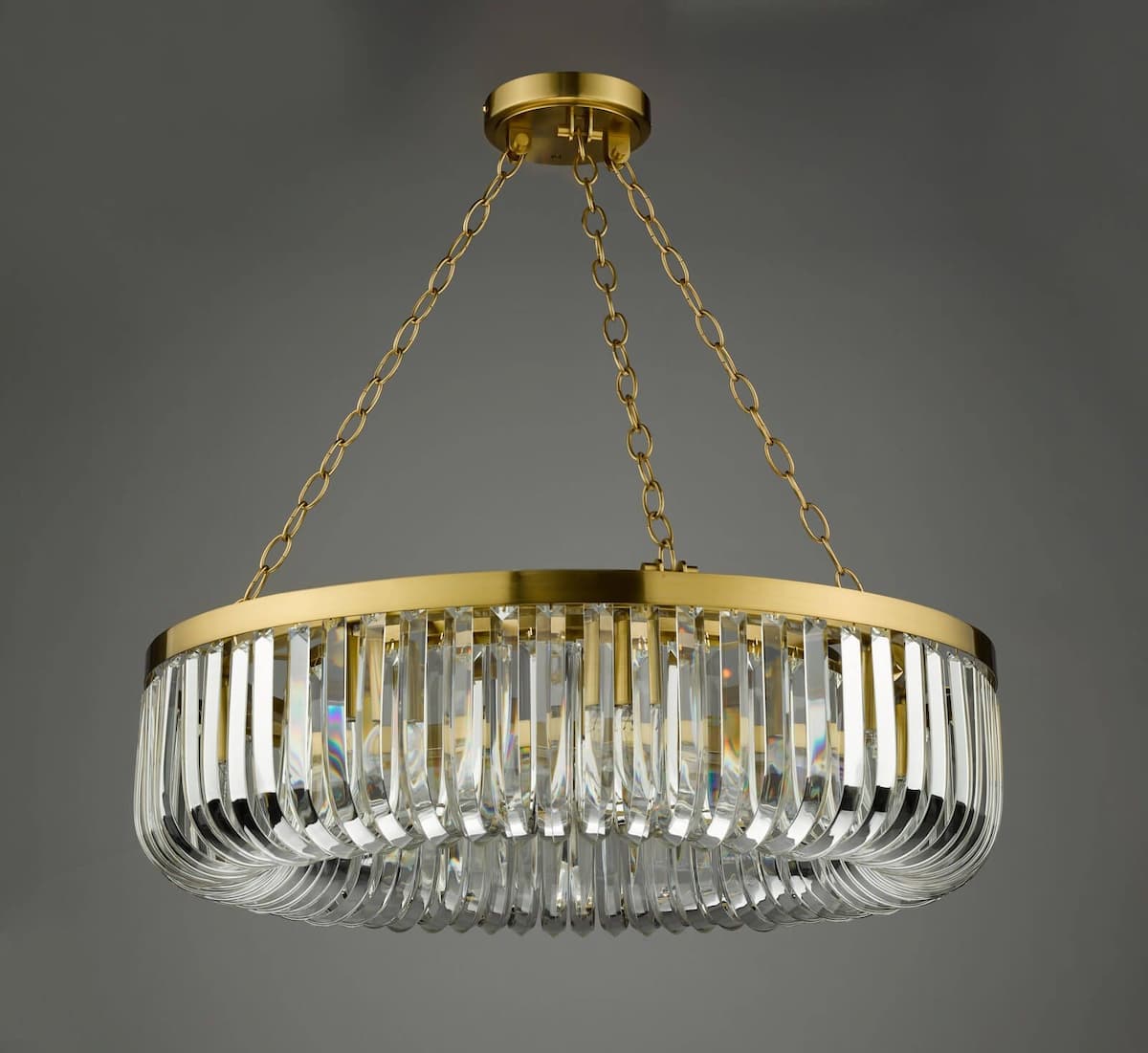 Sigourney 8 Light Pendant Satin Gold and Crystal-SIG0835