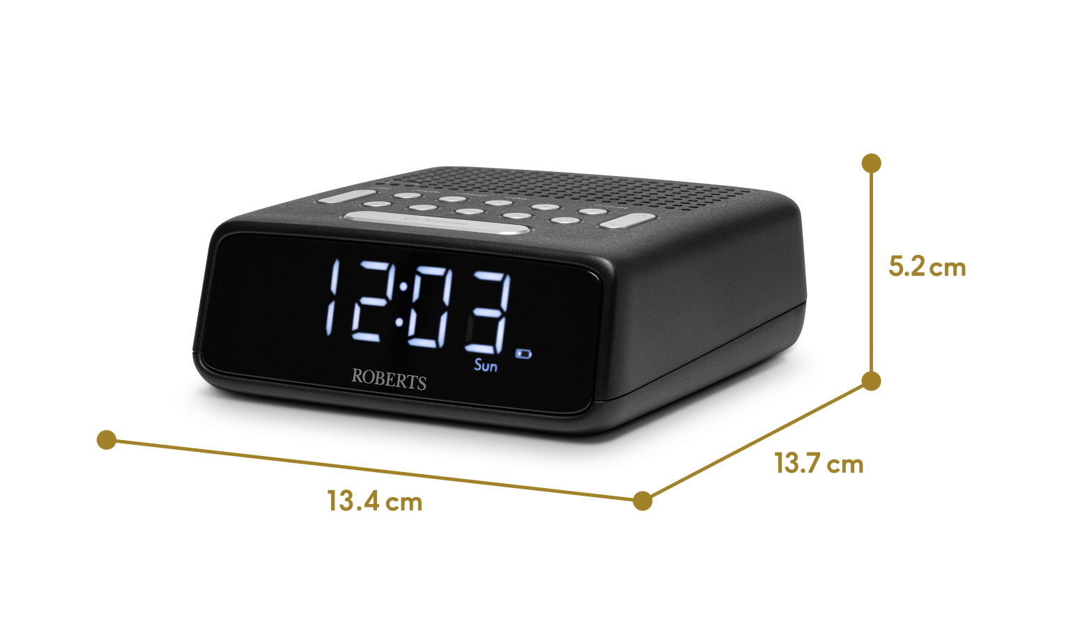 Roberts FM Alarm Clock Radio In Black | ORTUSFMBK