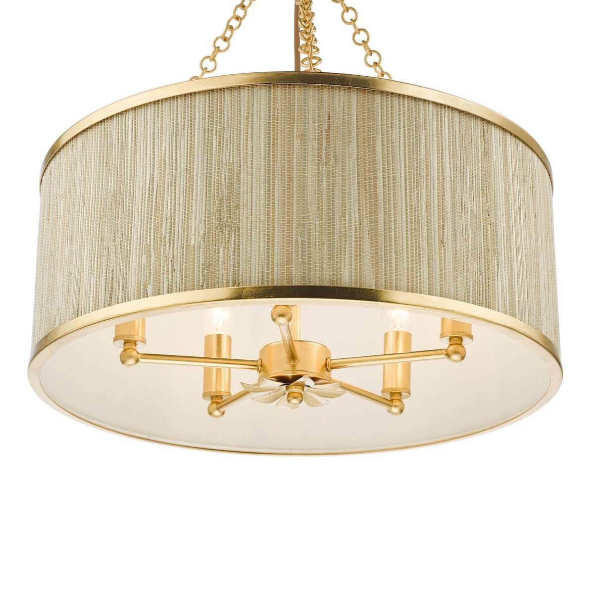 Dar Fenella 5 Light Pendant Gold Leaf-FEN0534