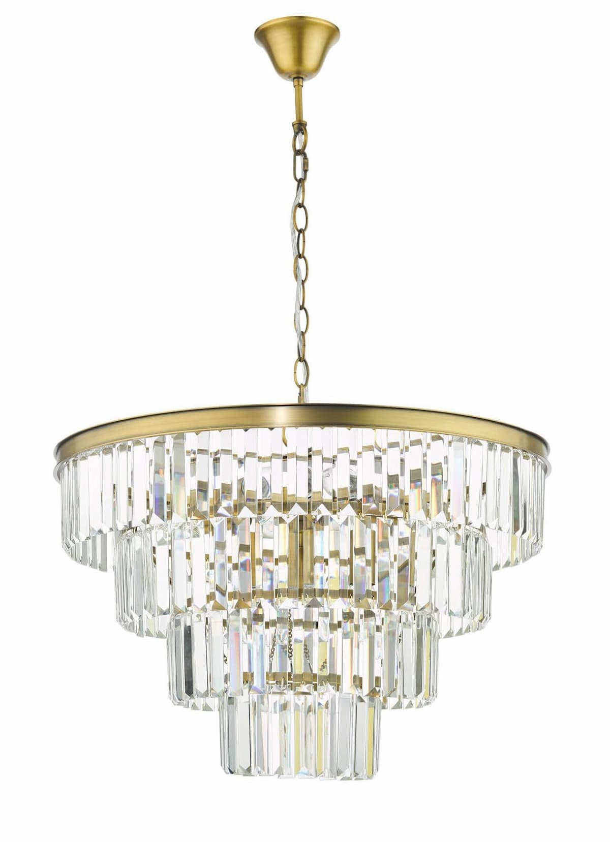 Rhapsody 6 Light Chandelier Crystal and Natural Brass-RHA0633