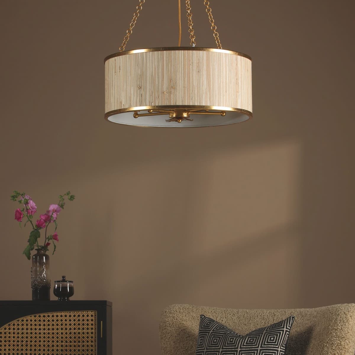 Dar Fenella 5 Light Pendant Gold Leaf-FEN0534