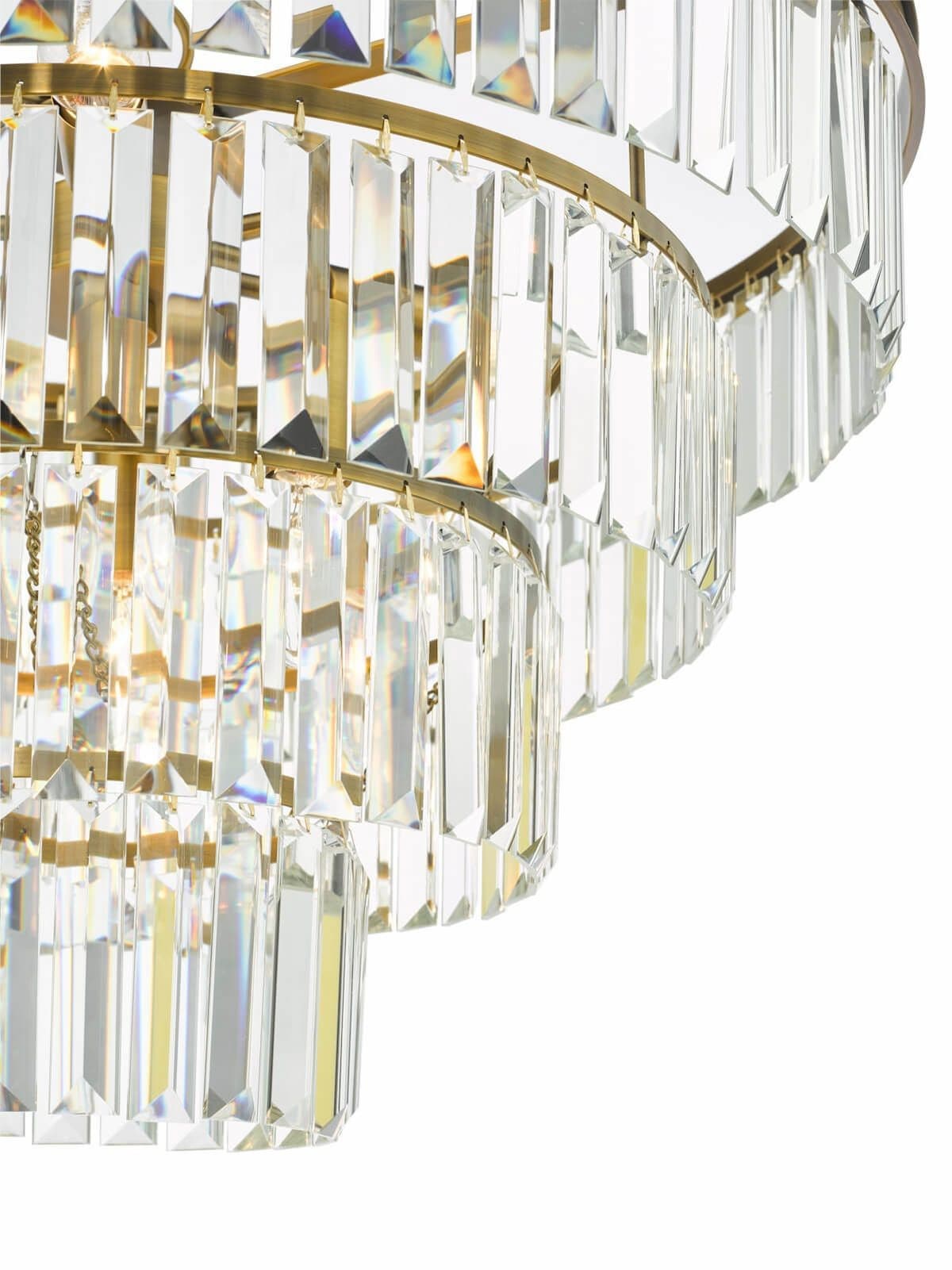 Rhapsody 6 Light Chandelier Crystal and Natural Brass-RHA0633