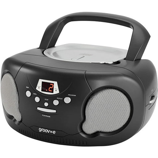 Groov-e GVPS733-BK/ Boombox Portable CD Player with Radio - BLACK