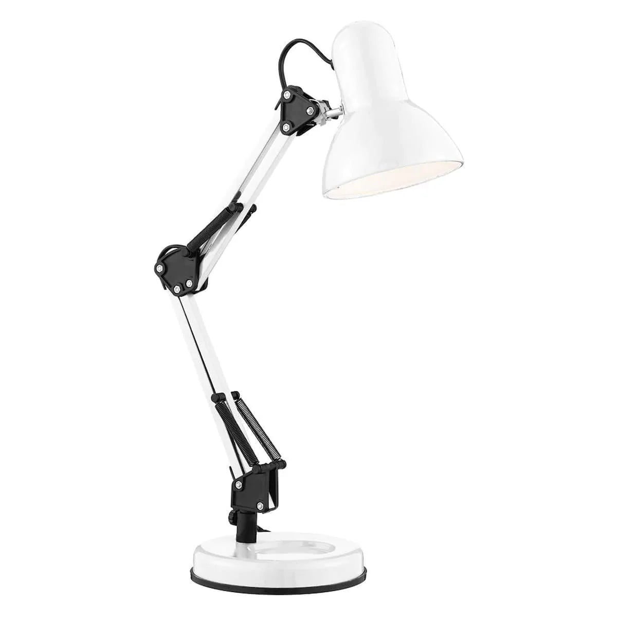 SHINY WHITE HOBBY TABLE LAMP ADJUSTABLE |2429WH - Peter Murphy Lighting & Electrical Ltd